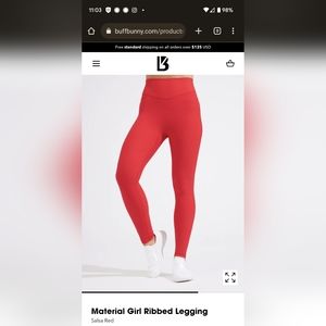 Buffbunny material girl leggings in salsa red